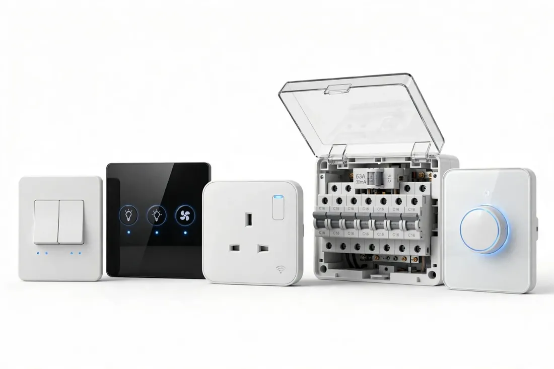 Smart switches, smart socket, electrical panel and dimmer