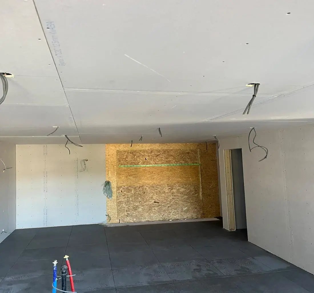 Room being renovated with cables ready to connect